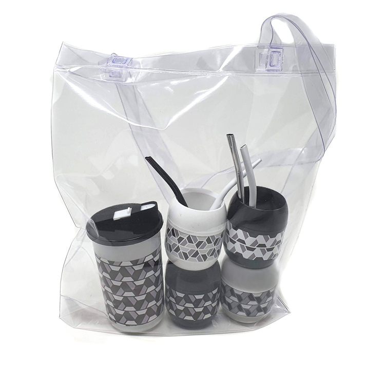 10% OFF - LLEVO LOS MATES - X 4 + VERTEDOR BLANCO + NEGRO + GRIS